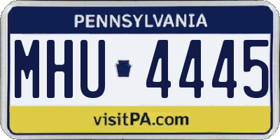 PA license plate MHU4445