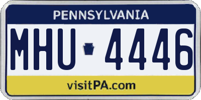 PA license plate MHU4446