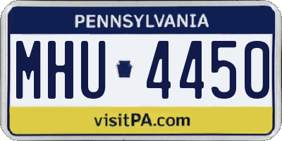 PA license plate MHU4450