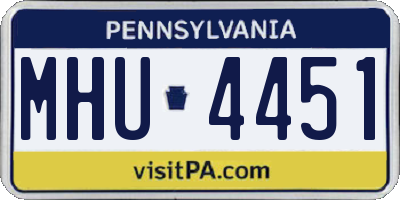 PA license plate MHU4451