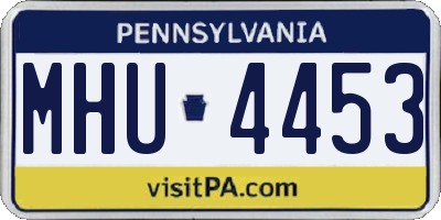 PA license plate MHU4453