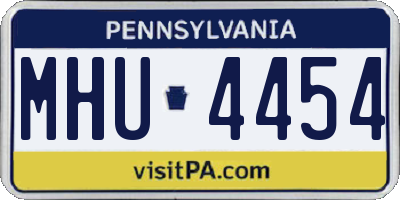 PA license plate MHU4454