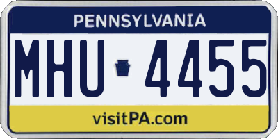 PA license plate MHU4455