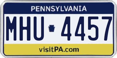PA license plate MHU4457