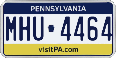 PA license plate MHU4464