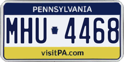 PA license plate MHU4468