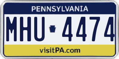 PA license plate MHU4474