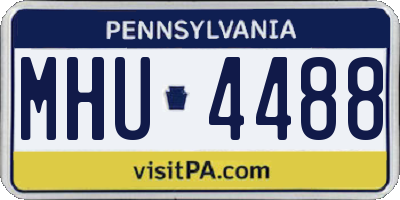 PA license plate MHU4488