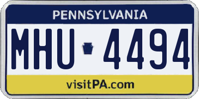 PA license plate MHU4494