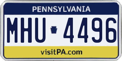PA license plate MHU4496