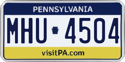 PA license plate MHU4504