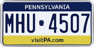 PA license plate MHU4507