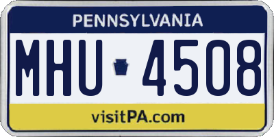 PA license plate MHU4508