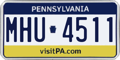 PA license plate MHU4511