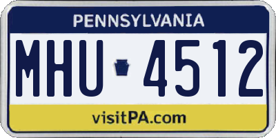 PA license plate MHU4512