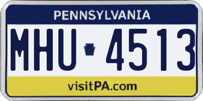 PA license plate MHU4513