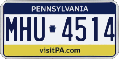 PA license plate MHU4514