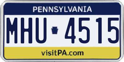 PA license plate MHU4515