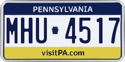 PA license plate MHU4517