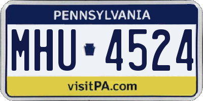 PA license plate MHU4524