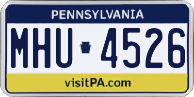 PA license plate MHU4526