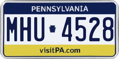 PA license plate MHU4528
