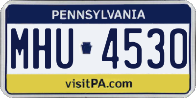 PA license plate MHU4530