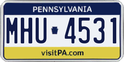 PA license plate MHU4531