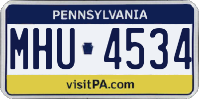 PA license plate MHU4534