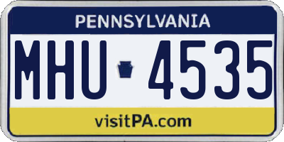 PA license plate MHU4535