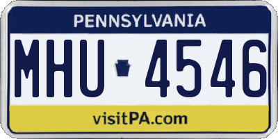 PA license plate MHU4546