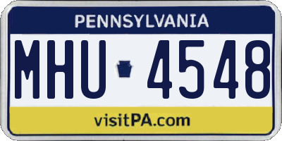 PA license plate MHU4548