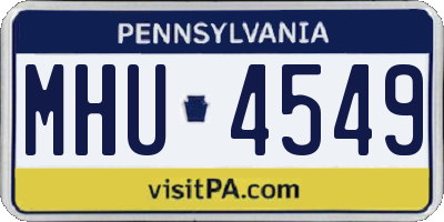 PA license plate MHU4549