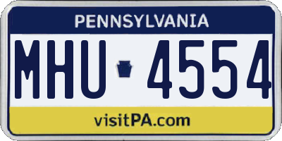 PA license plate MHU4554