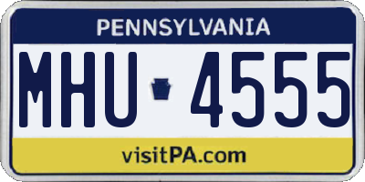 PA license plate MHU4555