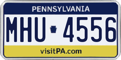 PA license plate MHU4556