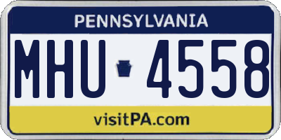 PA license plate MHU4558