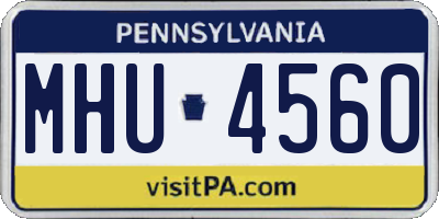 PA license plate MHU4560