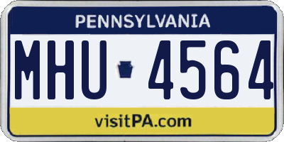 PA license plate MHU4564