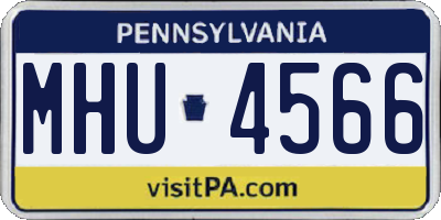 PA license plate MHU4566