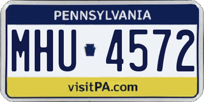 PA license plate MHU4572