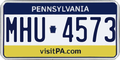 PA license plate MHU4573