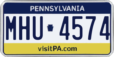 PA license plate MHU4574
