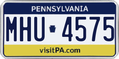 PA license plate MHU4575