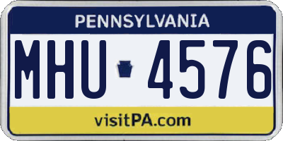 PA license plate MHU4576