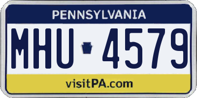 PA license plate MHU4579