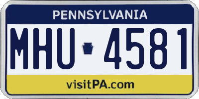 PA license plate MHU4581