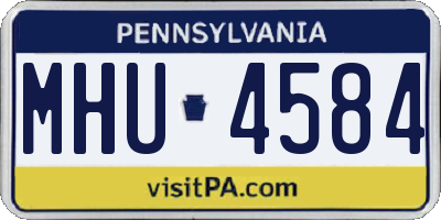 PA license plate MHU4584