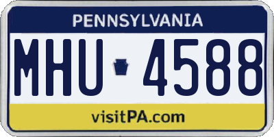 PA license plate MHU4588