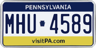 PA license plate MHU4589
